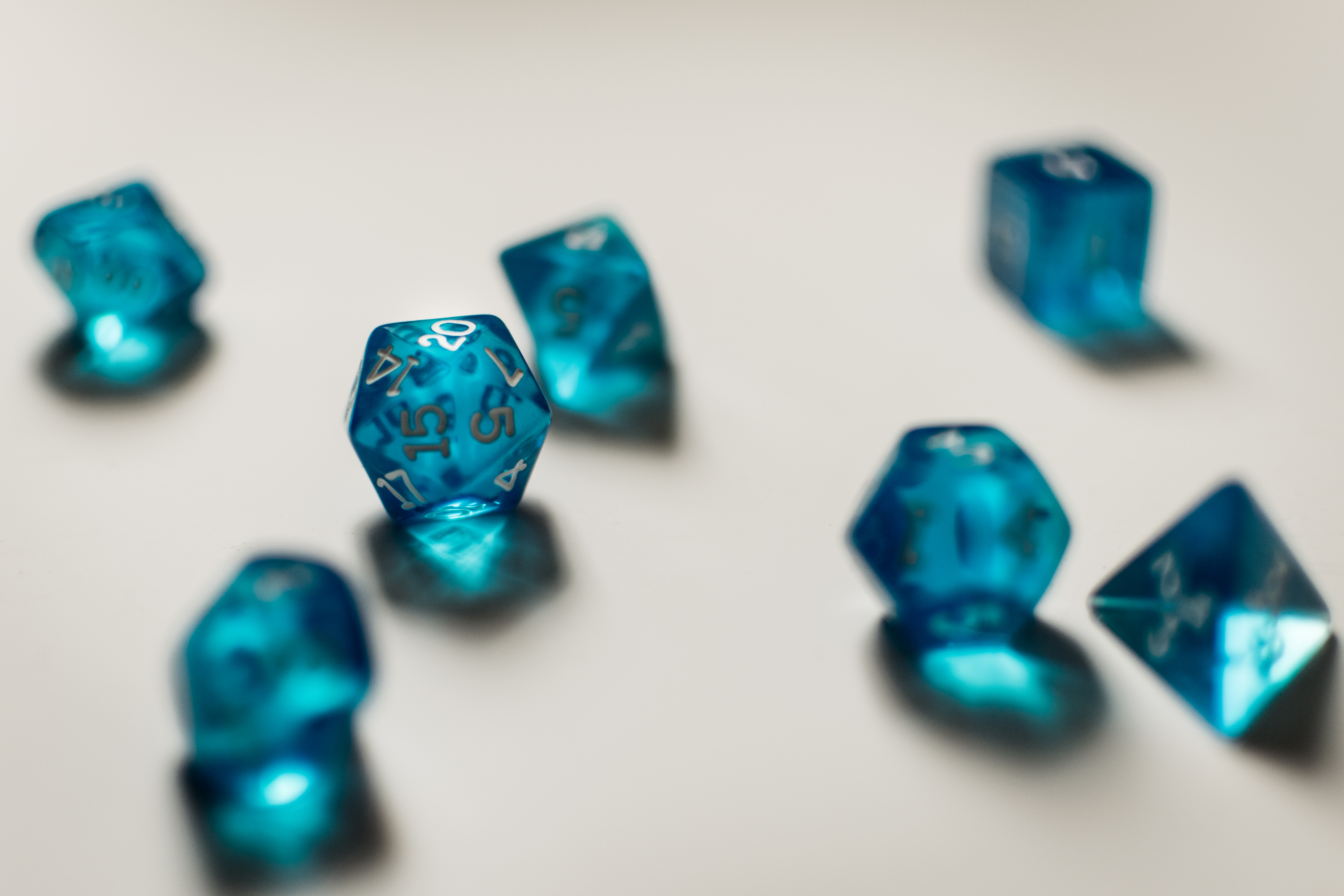 Blue gaming dice